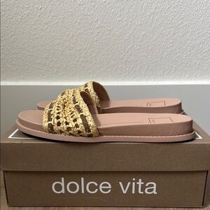 Dolce Vita Women's Gold Slide Sandals